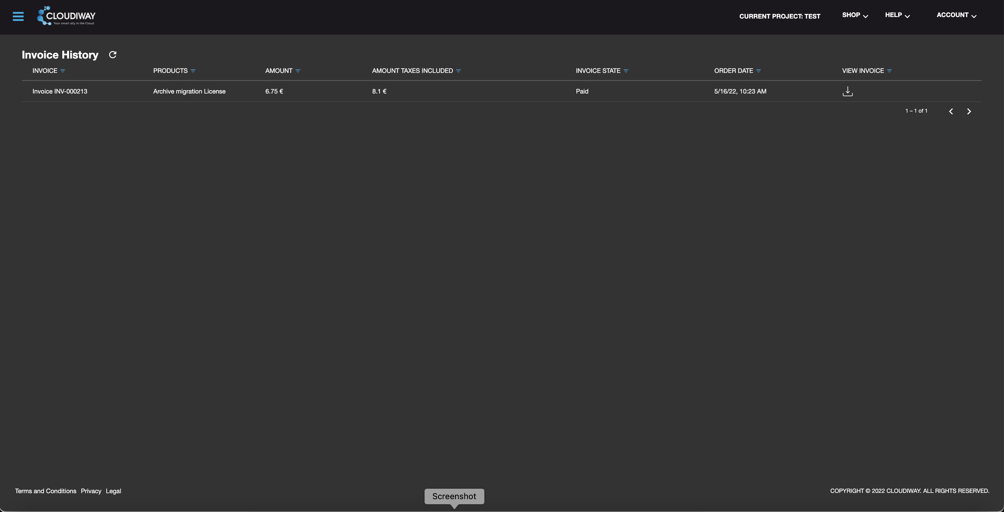 Clicking On Invoice History Will Allow You To Review Current Purchases