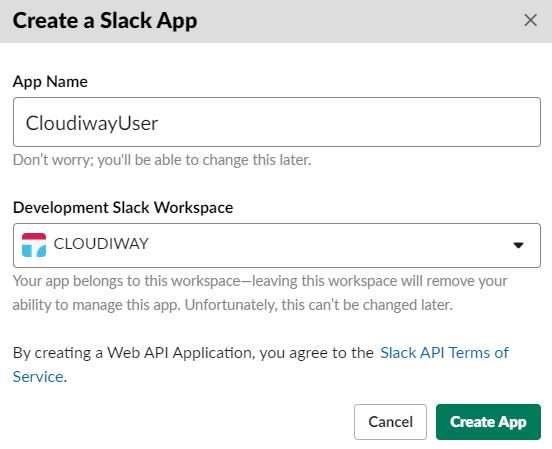Create App Slack