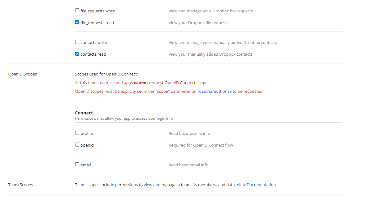 Dropbox permissions configuration - Part 2