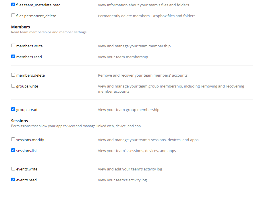 Dropbox permissions configuration - Part 4