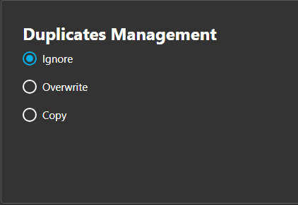 Duplicate Management