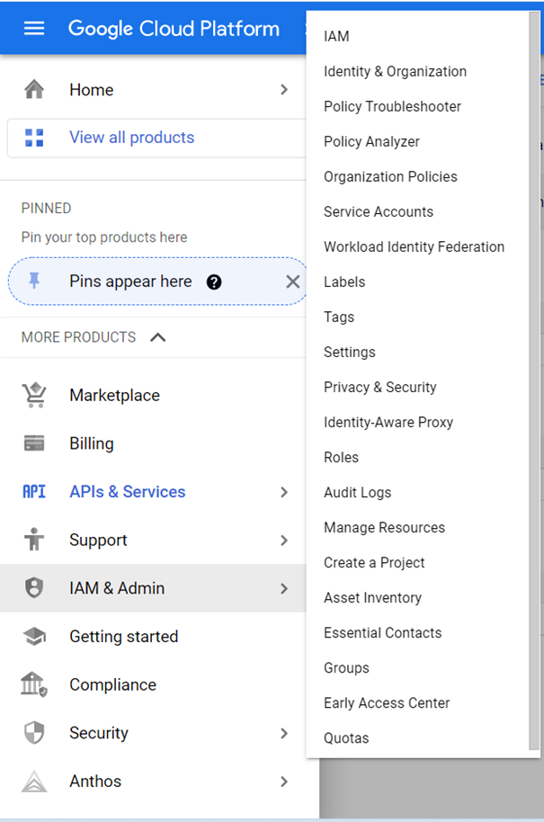 Service account creation