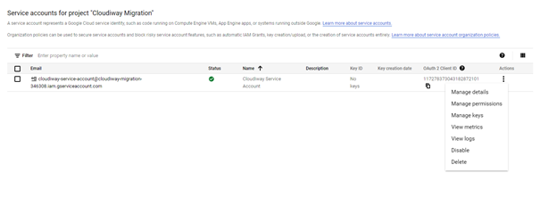 Google Service Account 7 Options