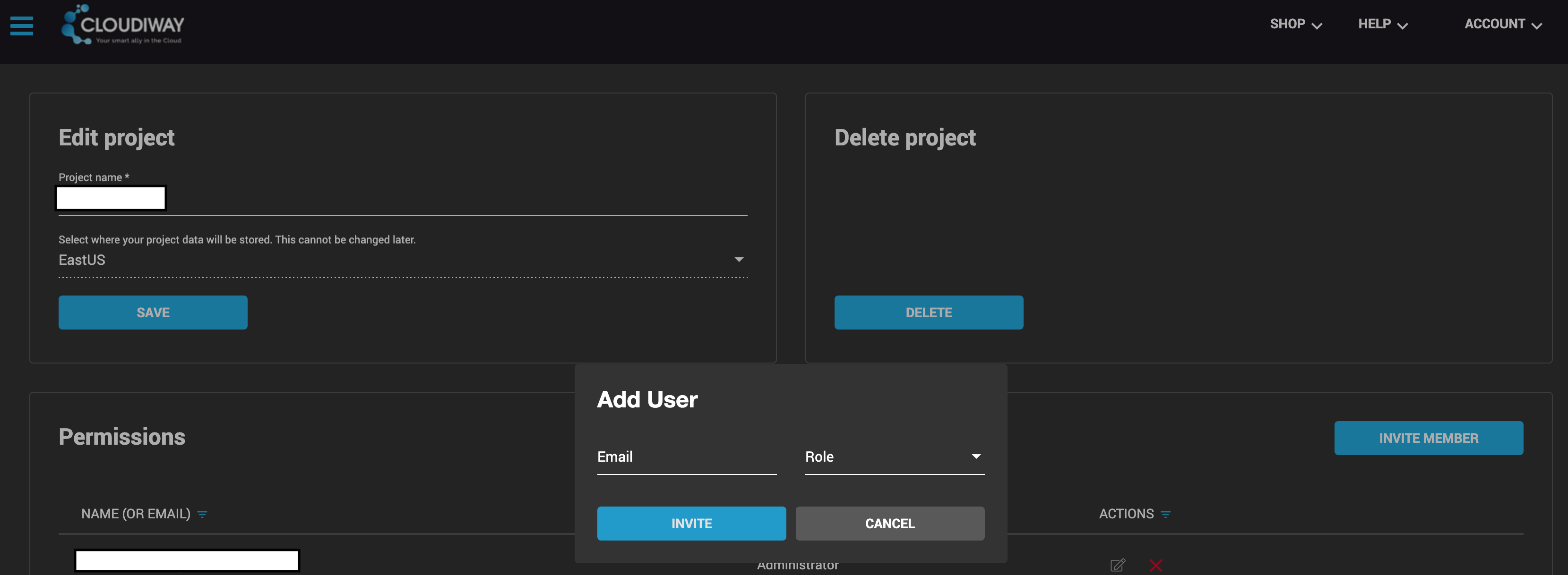 Invite Member Pop Up