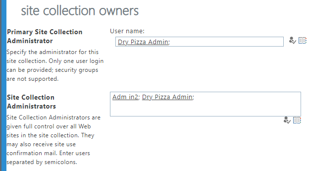 Sharepoint Site Collection Owners