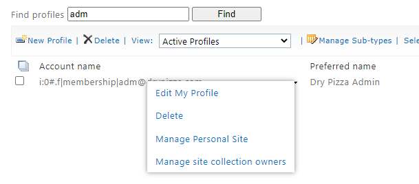 Sharepoint User Profiles Drop