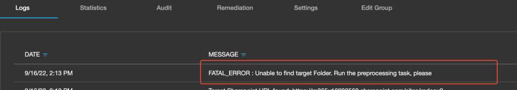 Unable Target Folder