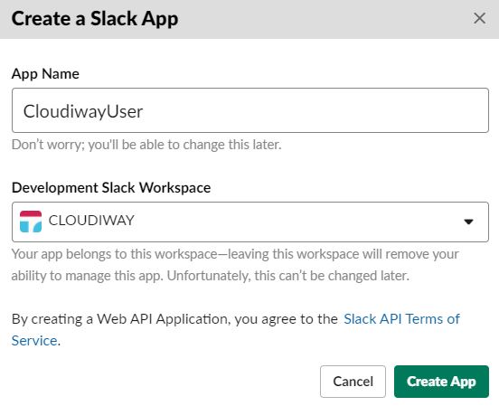 Slack Create New App