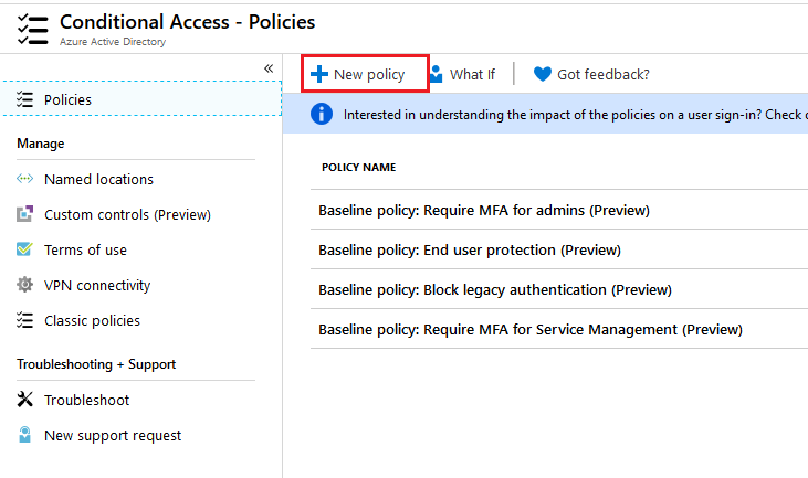 Azure Active Directory Conditional Access Policies