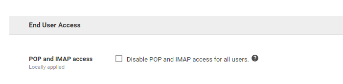 IMAP Disabled