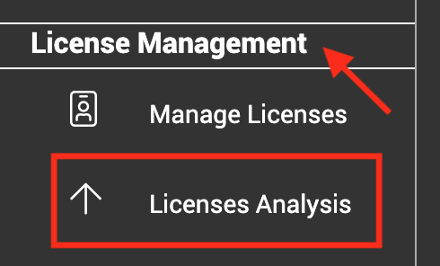 Licenses analysis section